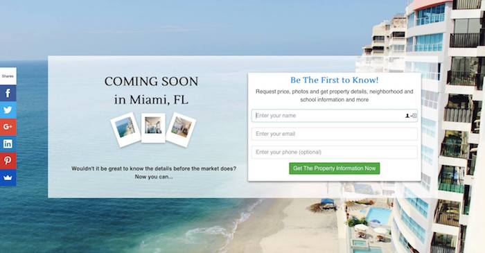 Landing Pages For Coming Soon Listings